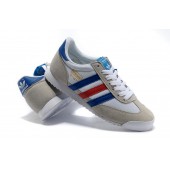 baskets adidas dragon bleu bandes blanc